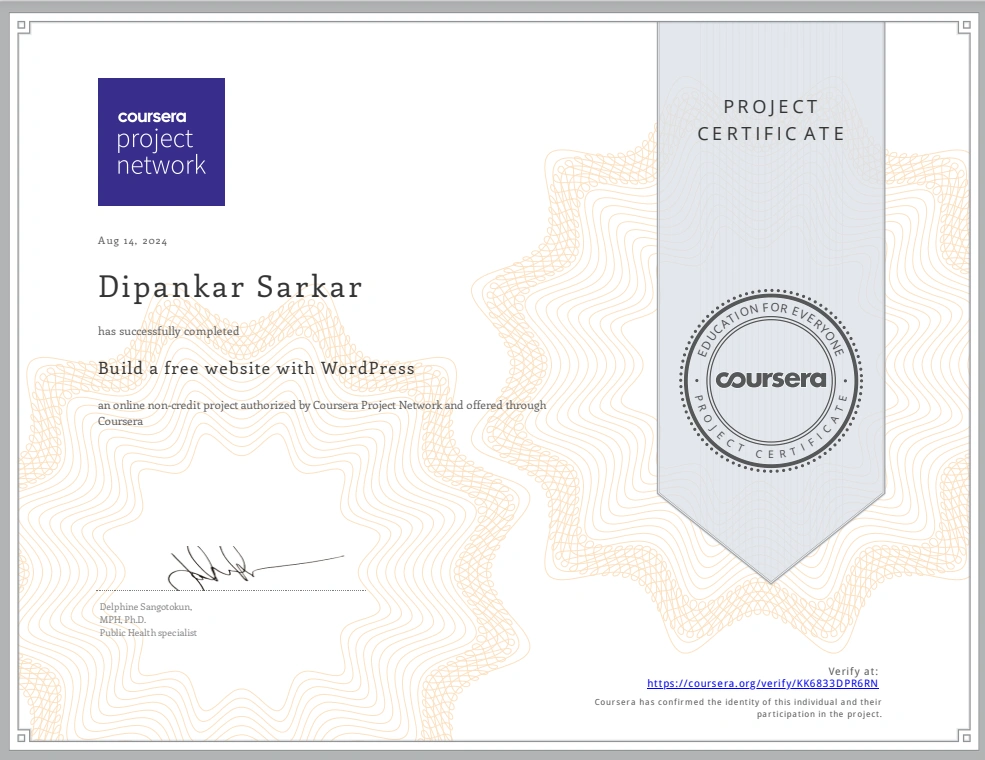 Wordpress developer certificate